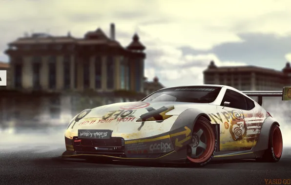Auto, Figure, Machine, Background, Nissan, Car, Car, Art