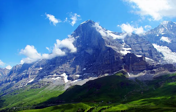 The sky, clouds, Switzerland, Alps, Gora top, The Eiger