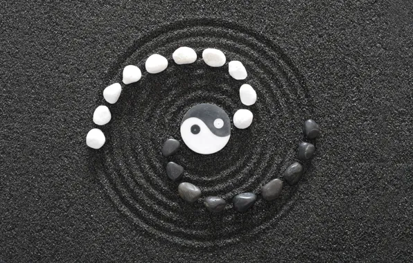 Picture b/W, symbol, Yin-Yang
