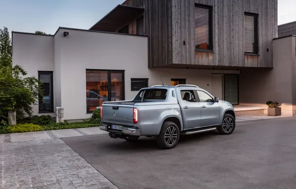 Picture Mercedes-Benz, pickup, 2018, the house, X-Class, gray-silver