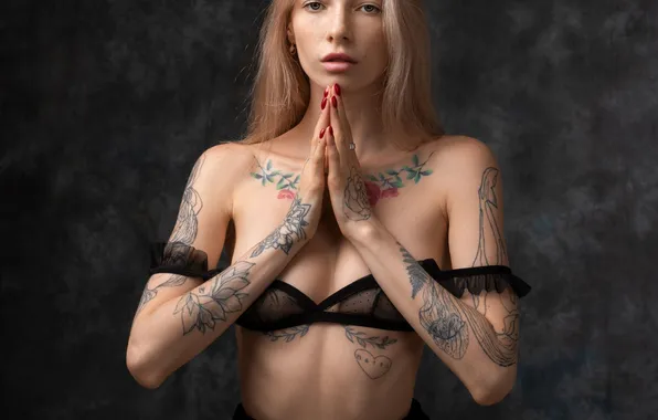 Blonde, tattoo, Alexander, studio photography, Zurab Babayev