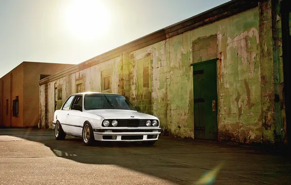 Picture BMW, BMW, white, tuning, bbs, E30
