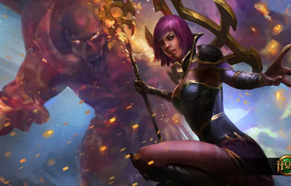 Picture girl, MAG, Heroes of Newerth, Hellbringer, Imperial Summoner