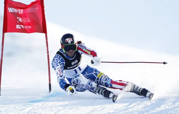 Picture games, winter, snow, hill, down, skiing