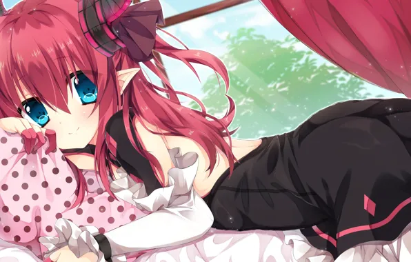 Kawaii, red, girl, game, red hair, anime, redhead, asian