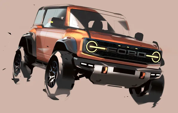 Ford, Art, SUV, SUV, Front, 2023, Ford Bronco Raptor