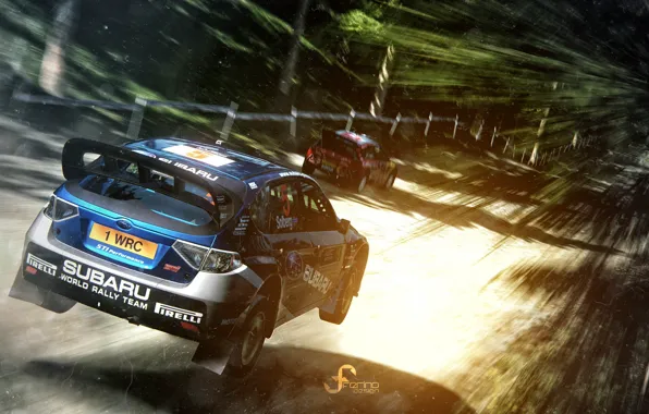 Rally, rally, subaru impreza, race, Subaru, Gran Turismo 5, render, video game