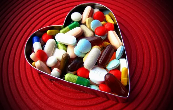 Picture love, heart, pills