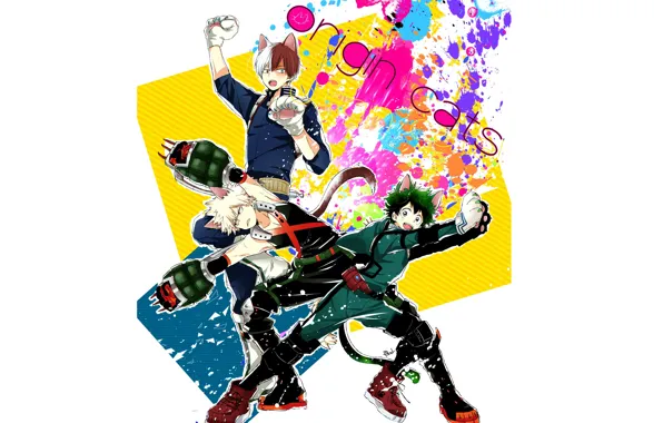Boku no Hero Academy, Todoroki Shouto, My Hero Academia, Bakugou Katsuki, Izuku Midoriya, Dandel