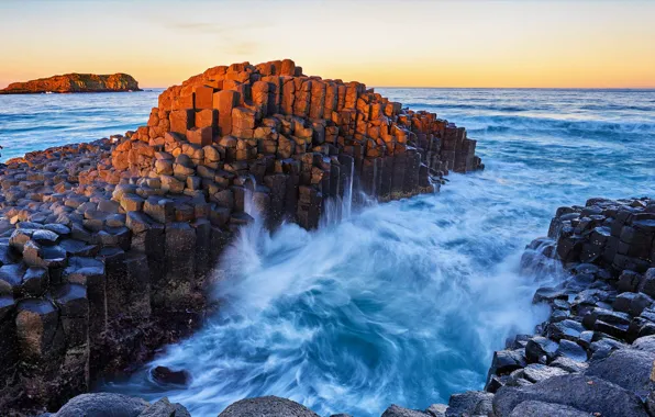 Rocks, island, fisherman, Australia, Fingal Head