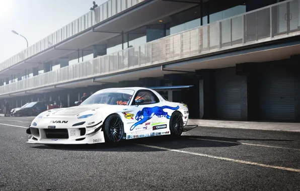 Picture Mazda, white, tuning, RX-7, drift car, JDM