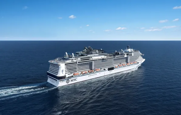 The ocean, Sea, Liner, The ship, Passenger ship, MSC, Cruise Ship, Passenger Ship