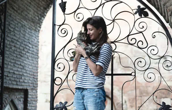 Picture pose, smile, gate, actress, kitty, hair, actress, Anna Chipovskaya