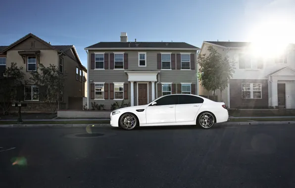 White, house, street, bmw, BMW, profile, white, drives