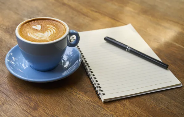 Coffee, handle, Cup, Notepad, foam