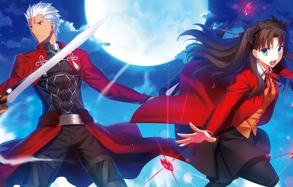 Picture Fate/Stay Night, girl, art, guy, Archer