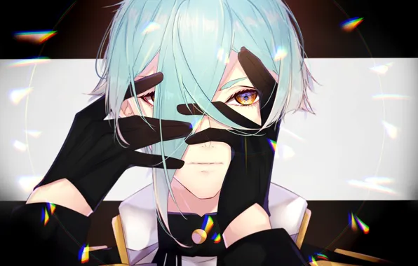 Look, glare, portrait, hands, gloves, bangs, Touken Ranbu, Dance Of Swords