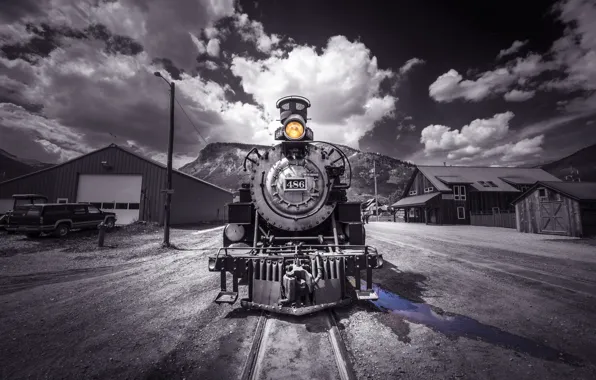 Picture train, the engine, railroad