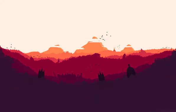 The evening, Mountains, The game, Forest, View, Hills, Dome, Landscape