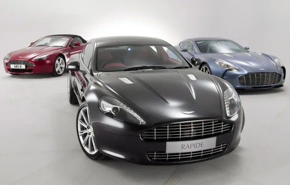 Aston Martin, Rapide, Vantage, the front, Aston Martin, One-77