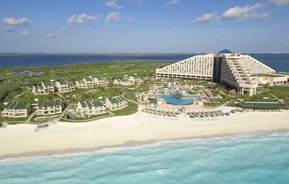 Sand, beach, the sky, the hotel, mexico, cancun