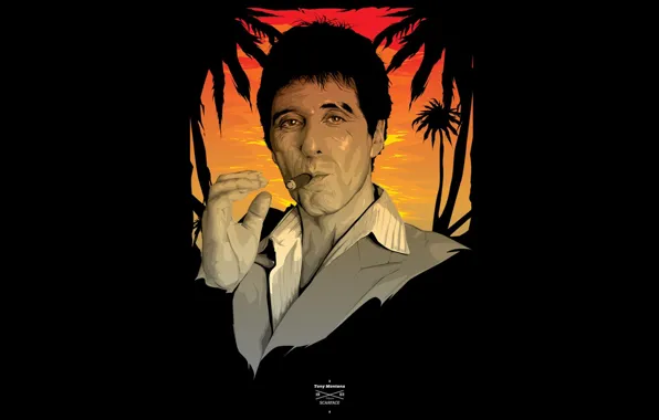 Picture background, Scarface, Al Pacino, 1983, Tony Montana