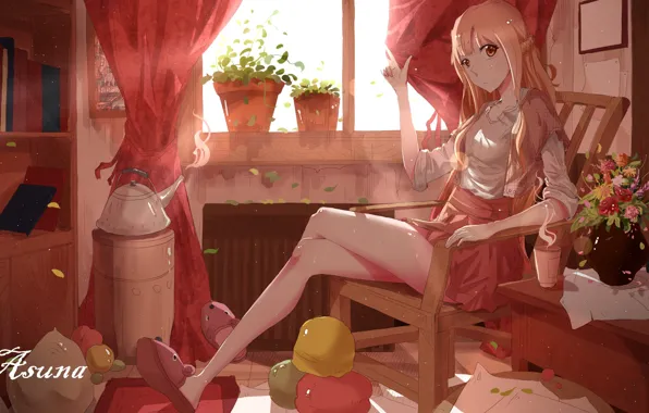 Girl, room, Sword art online, Sword Art Online, Asuna