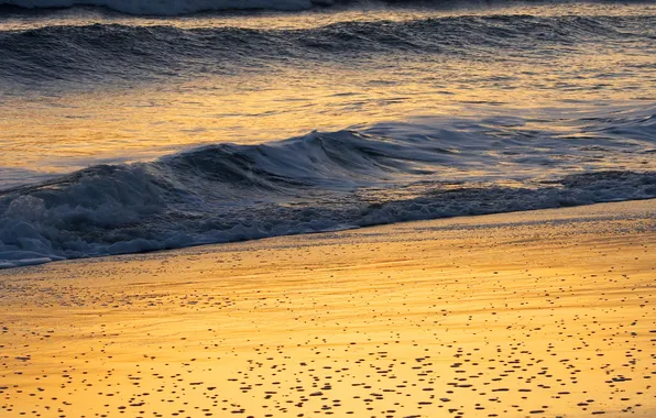 Sand, sea, wave, foam, water, the ocean, landscapes, beaches