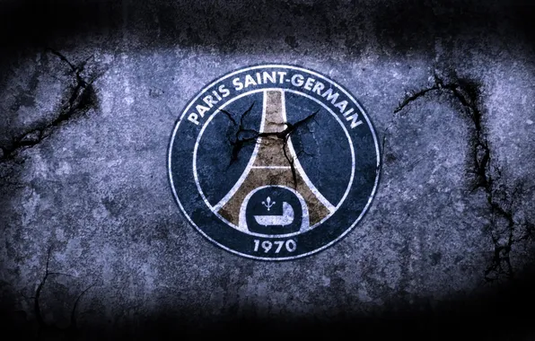 Wall, logo, football, Paris Saint Germain