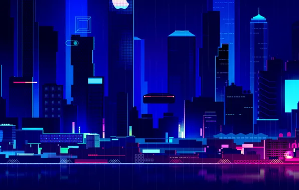Home, Night, Vector, Music, The city, Style, Building, The building