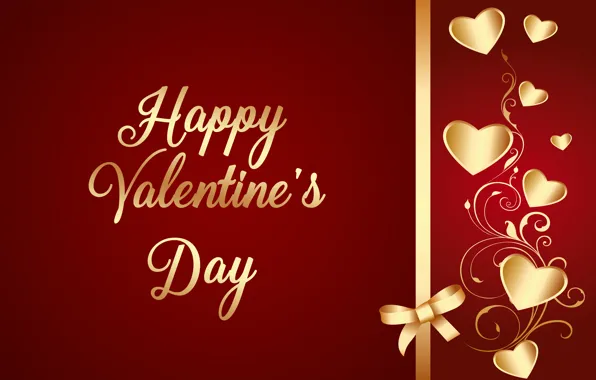 Love, hearts, golden, love, Valentine, romantic, hearts, Valentine's Day