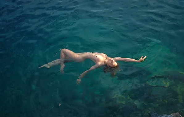 Girl, sexy, water, nude, blonde, diving, swim