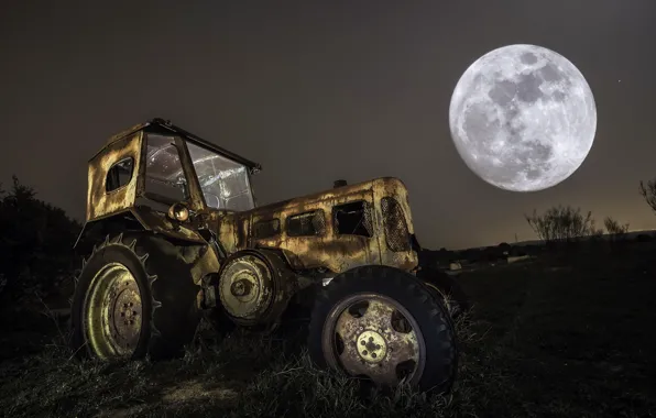 Picture machine, background, tractor