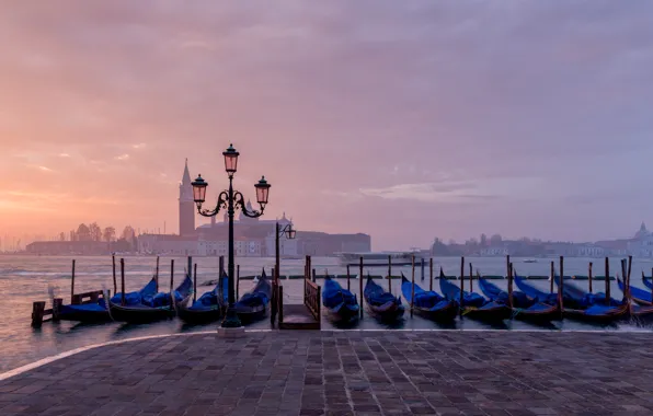 Sea, the city, dawn, island, Marina, boats, morning, Italy