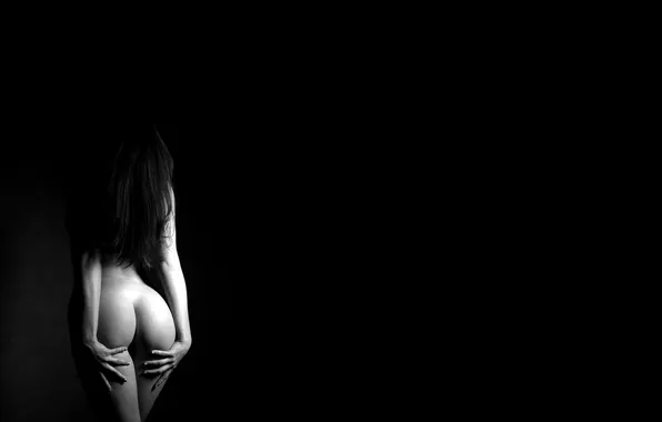 Ass, background, black, hair, back, hands, buttocks