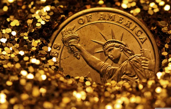 Picture gold, Statue of Liberty, currency