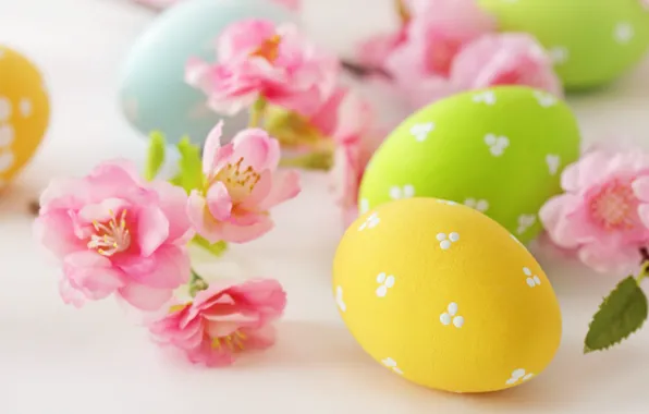 Picture flowers, eggs, Easter, flowers, Easter, eggs, delicate