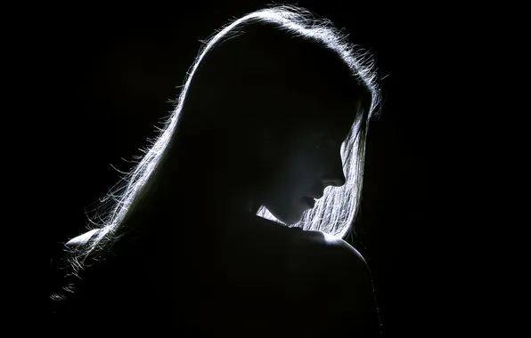 Model, silhouette, monochrome
