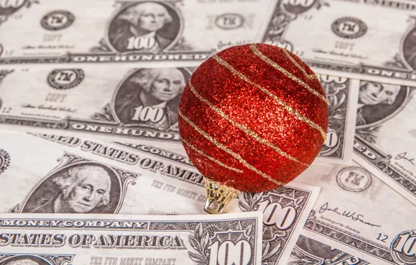 Money, Christmas, New year, bills, Christmas decorations, Christmas decorations, new year decorations