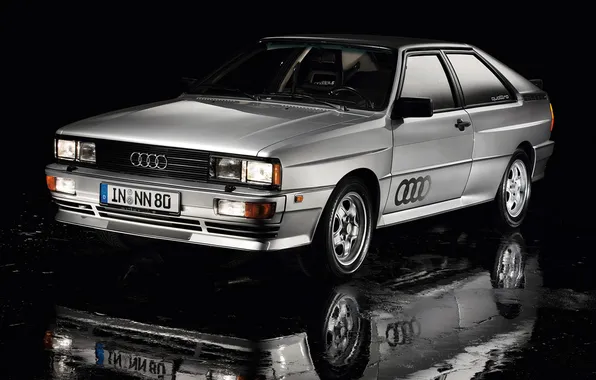 Reflection, grey, Audi, audi, quattro, the front, Quattro, legendary car