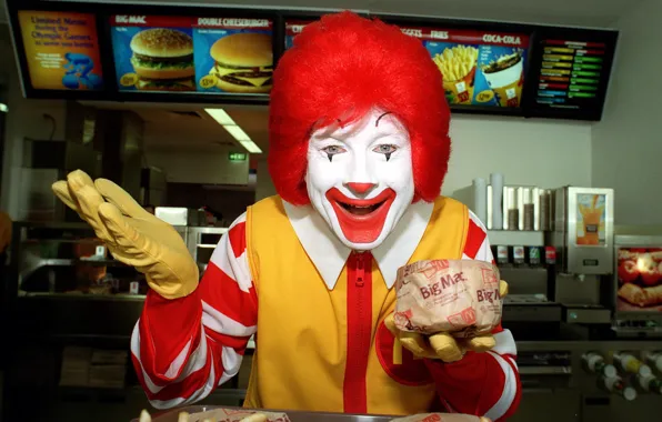 Picture situation, humor, clown, circus, fun, McDonald's, it, Ronald McDonald