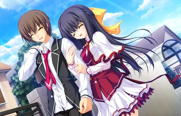 Mood, anime, art, girl, guy, a couple, date, lunaris filia