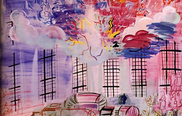 Wallpaper France, 1937, Raoul Dufy, Electricity, Aquarelle, Collection