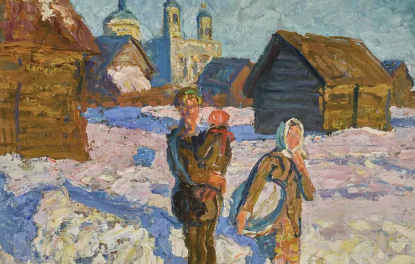 Watercolor, TO THE BATHHOUSE, Alexei and Sergei Tkachev B., 1921 - 1925