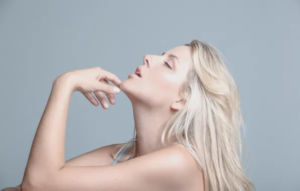 Face, model, blonde, profile, Angie