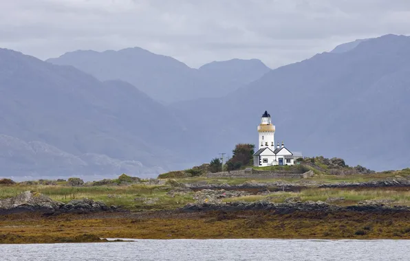 Picture lighthouse, island, Scotland