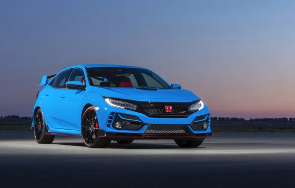 Car, honda, blue, civic, type r