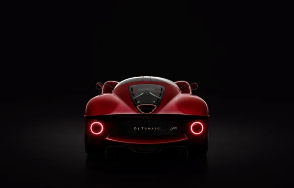 Supercar, rear view, De Tomaso, 2019, P72
