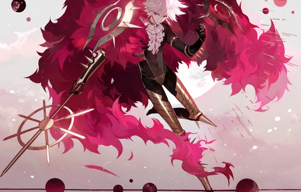 Anime, art, guy, Fate/Grand Order, Red Lancer