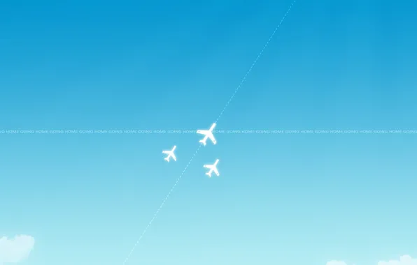 Blue, minimalism, Aircraft